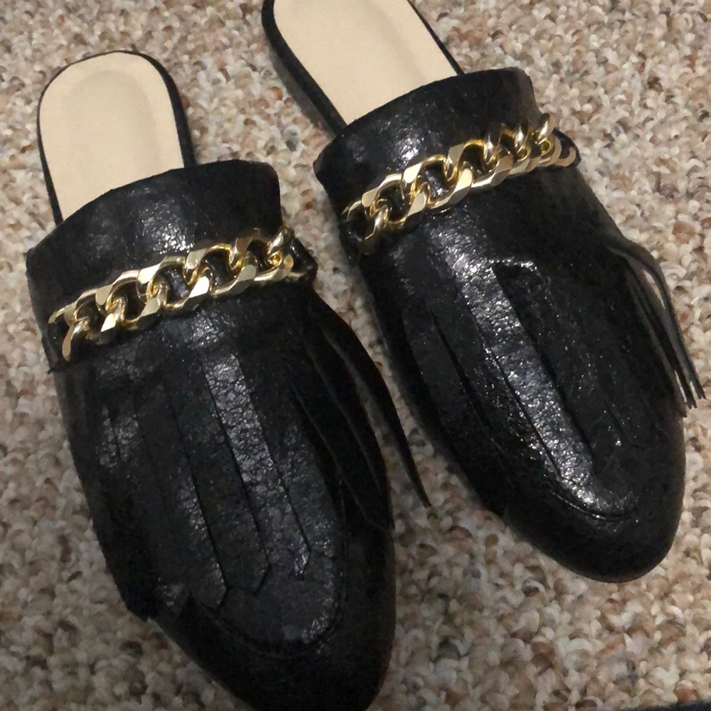 BRAND NEW Black slip on mules